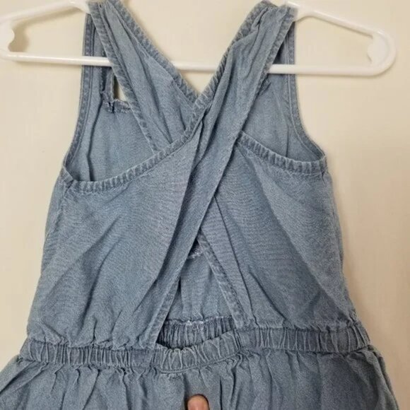 Carter's denim X back dress 3 front buttons little girl size 2T (B19) - Picture 4 of 5
